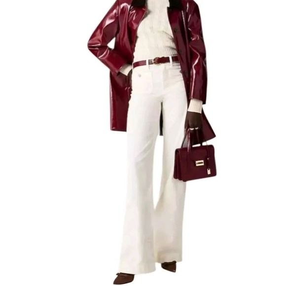 J.Crew Wide-Leg Velvet‎ Sailor Trouser Women's Size 29 Petite Ivory NEW - Picture 1 of 12
